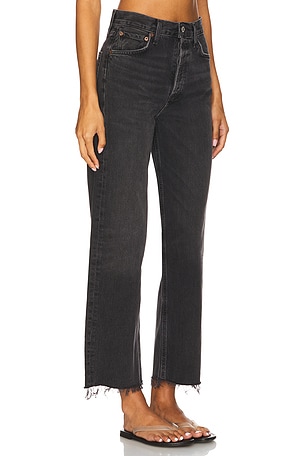 AGOLDE Ren High Rise Wide Leg Jeans in Black