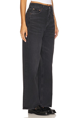 AGOLDE Low Slung Baggy Jeans in Black. Size 33. Also