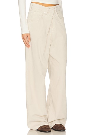 AGOLDE Vana Fold Wide Leg Jeans in Cream