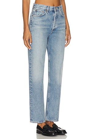 AGOLDE 90s Pinch Waist High Rise Straight Jeans in Blue