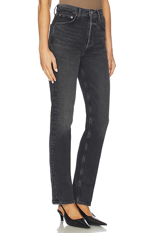 AGOLDE 90s Pinch Waist High Rise Straight Jeans in Black