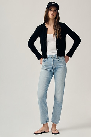 90's Pinch Waist High Rise Straight Jeans