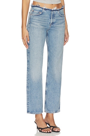 AGOLDE Fray Slim Crop in Blue