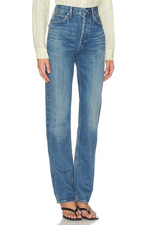 AOroe jean largo 90?s pench waist en color azul