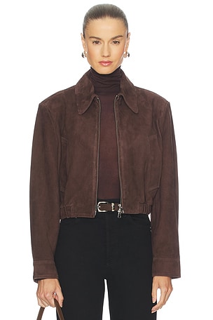 Nahlia Cropped Suede Jacket AGOLDE
