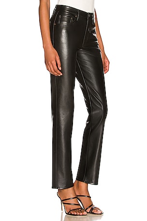 AGOLDE Recycled Leather Lyle Low Rise Slim in Black