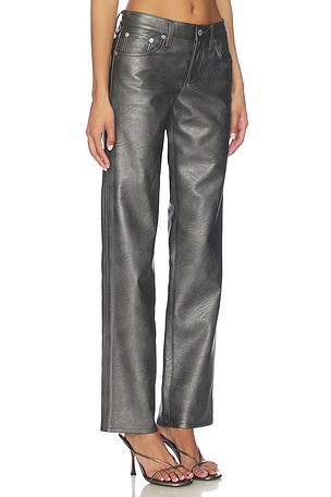 AGOLDE Low Rise Slim Pants in Metallic Silver