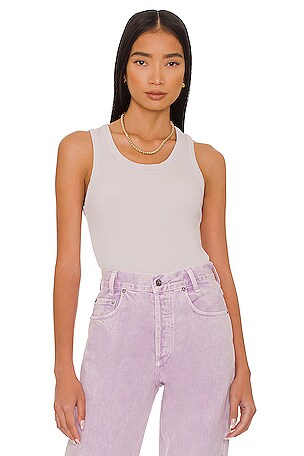 AGOLDE by Revolve Women's Poppy Ribbed Lavender factory Organic Cotton Tank Top sz M