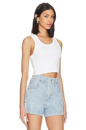 AGOLDE Cropped Poppy Tank in White