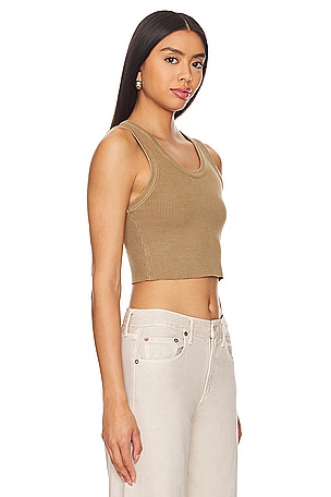 AGOLDE Cropped Poppy Tank in Brown