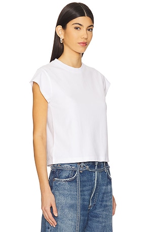 AGOLDE Bryce Cap Sleeve Tee in White