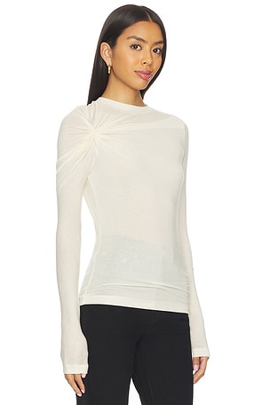 AGOLDE Lissa Log Sleeve Tee in Ivory