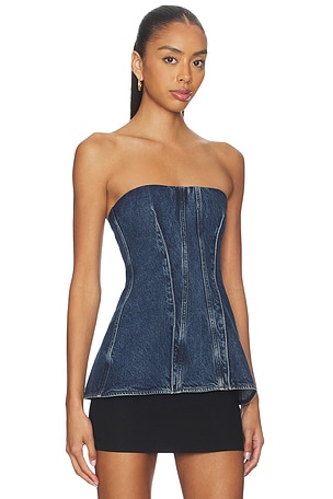 AGOLDE Lara Corset Top in Blue