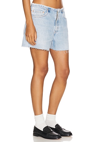 aligrace Undone Mini Rise Short in Denim-Light