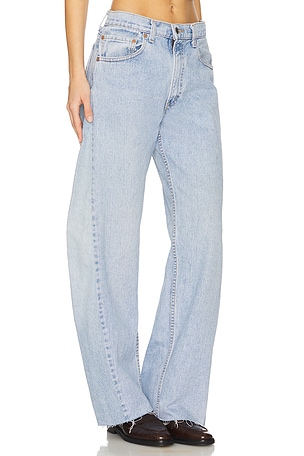 aligrace Barrel Customs Undone Hem Jeans in Blue