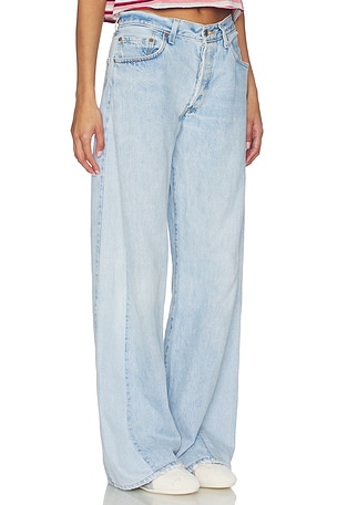 aligrace Retro Oversized Wide Leg Jeans in Blue