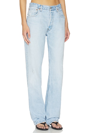 aligrace Tomboy Straight Leg Jeans in Blue