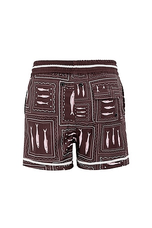 Agua Bendita Kids Nick Basket Swim Short in Chocolate