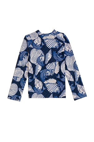 Agua Bendita Noah Sereia Swim Shirt in Navy. Size 6. Also