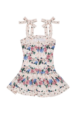 Agua Bendita Kids Kaio Ivy Dress in White,Pink