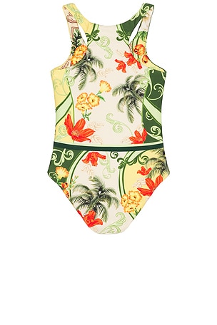 Agua Bendita Kids Nate Été One Piece Swimsuit in Green