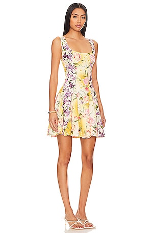 Agua Bendita ROBE COURTE KRISTEN en Jaune