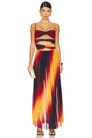 X REVOLVE Meeg Maxi Dress Agua Bendita