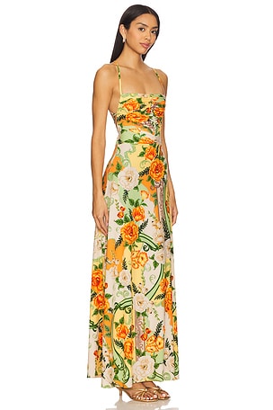 Agua Bendita Arista Ete Dress in Orange,Green