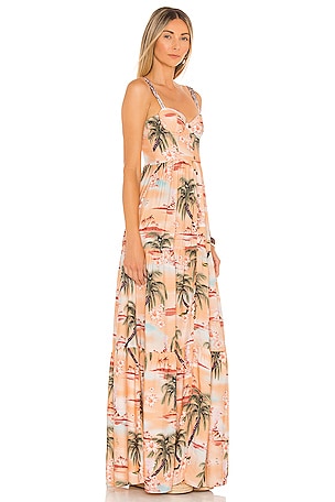 Agua Bendita Dunna Luau Dress in Peach