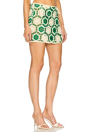 Agua Bendita Danina Ventura Mini Skirt in Green