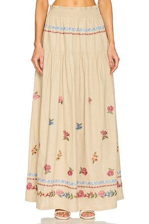 Jenna Blush Maxi Skirt Agua Bendita