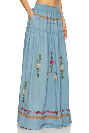 Agua Bendita x REVOLVE Jenna Maxi Skirt in Blue