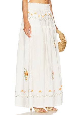 Agua Bendita x REVOLVE Jenna Maxi Skirt in Ivory. Size M. Also
