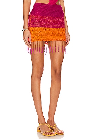 Agua Bendita X Revolve Daily Pareo Mini Skirt in Fuchsia