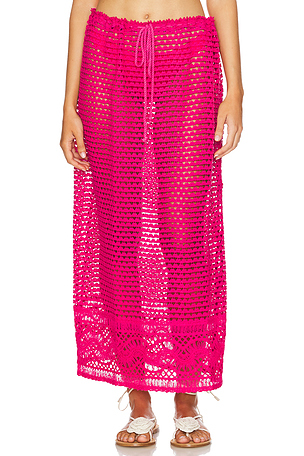 Agua Bendita X Revolve Plum Maxi Skirt in Fuchsia