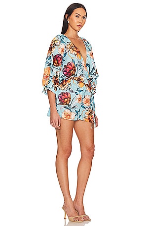 Agua Bendita X Revolve Linnea Romper in Blue