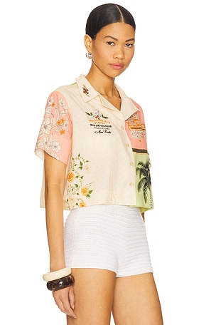 Agua Bendita Itsy Ete Top in Tan,Coral
