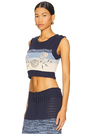 Agua Bendita x REVOLVE Emory Top in Navy