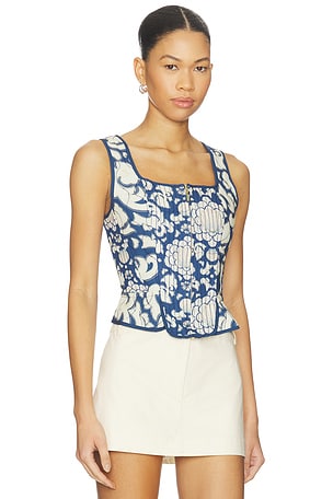 Agua Bendita Sinclair Crop Top in Blue