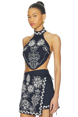 Agua Bendita Elay Crop Top in Navy