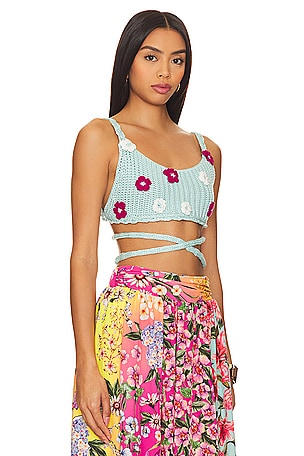 Agua Bendita x REVOLVE Albany Crop Top in Baby Blue