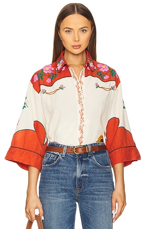 Chrissy Nopal Button Up Shirt Agua Bendita