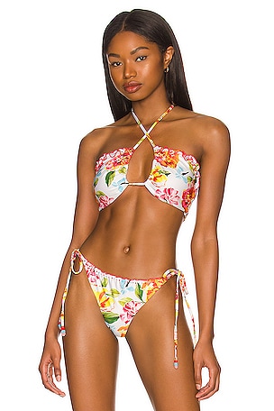 Agua Bendita Belly Bikini Top in White Blossom | REVOLVE