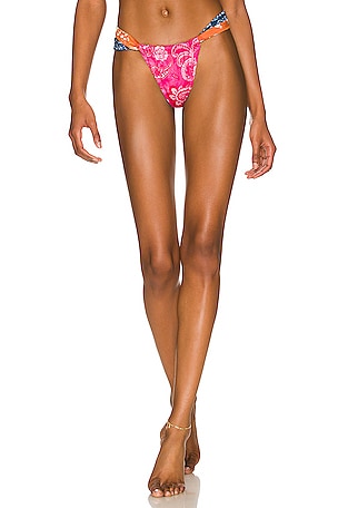 Shani Shemer Lambada Bali Bikini Bottom in Pink & Orange