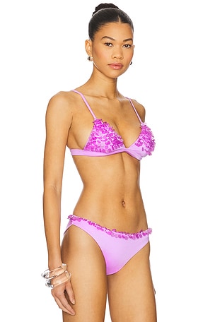 Agua Bendita Lisa Bikini Top in Purple