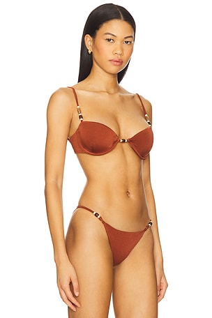 Agua Bendita Sandri Bikini Top in Burgundy
