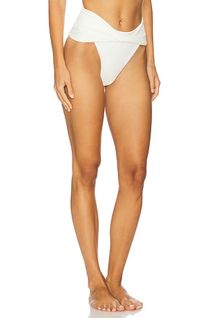 Agua Bendita Lily Bikini Bottom in Cream. Size S. Also