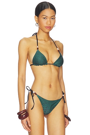 Agua Bendita Lolita Especial Bikini Top in Dark Green