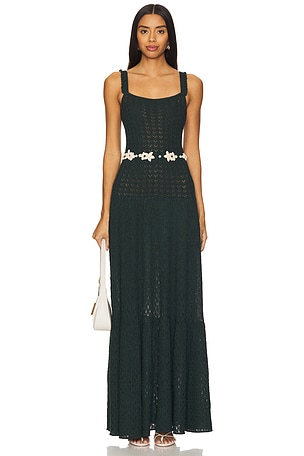 X ESCVDO Maururo Knit Maxi Dress Agua by Agua Bendita