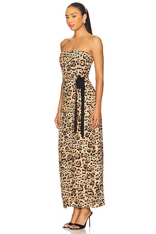 Agua by Agua Bendita Cinefila Jaguar Dress in Tan. Size XL. Also